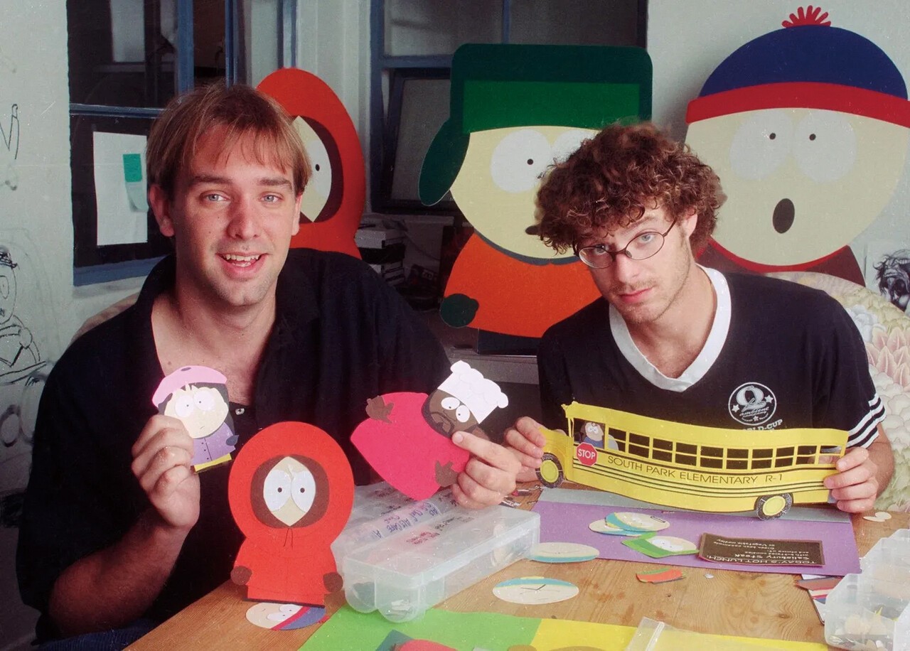 파라마운트와 맺은 계약으로 파크와 스톤은 2030년까지 '사우스 파크'의 새로운 에피소드 제작 대가로 연간 2억 5000만 달러씩 받게 됐다. [사진 BOB RIHA, JR./GETTY IMAGES]